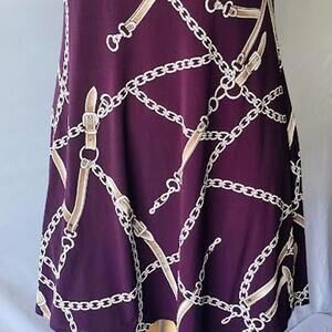 Ronnie Nicole Elegant Purple Sleeveless Mini‎ Dress with Chain Print